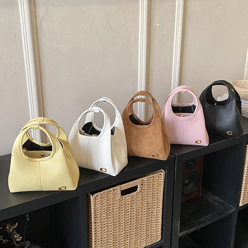 Image of Braune Wildleder-Hobo-Tragetasche für Damen, elegante Schultertasche mit großem Fassungsvermögen, verstellbarer Riemen, Umhängetasche, lässige Alltagshandtasche