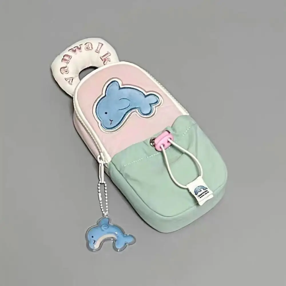 Simple Large Capacity Stationery Bag Bowknot Ribbon Cartoon Pencil Case Ballet Style Canvas Pencil Pouch Student