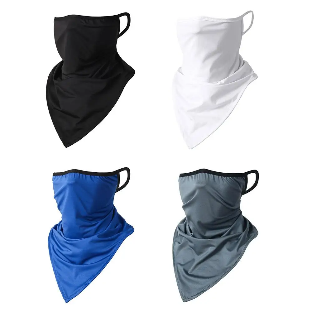 Bandana esportiva para homens e mulheres, máscaras faciais, caça, caminhadas, resfriamento, respirável, orelha suspensa, lenços protetor solar, lenço de bicicleta de verão