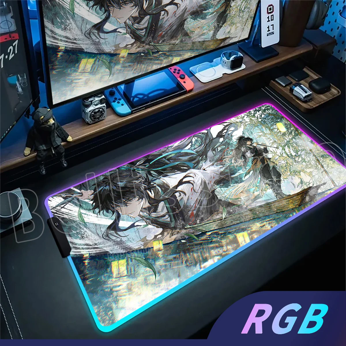 كول QiuYuan Wuthering موجات ماوس الوسادة ألعاب ملحقات الكمبيوتر لوحة المفاتيح RGB LED الجدول حصيرة وسادة شركة الألعاب مكتب للحاسوب شخصي الحصير #3