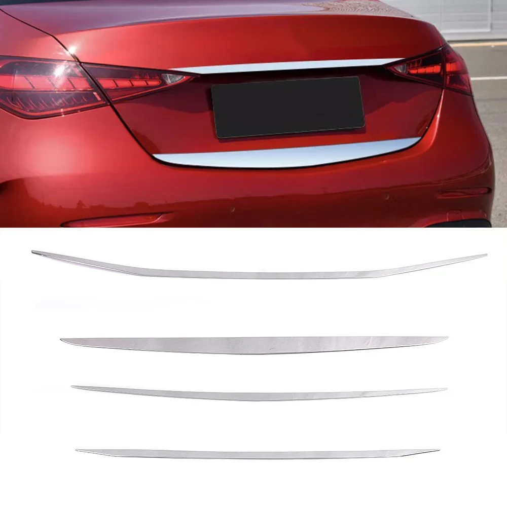 For Mercedes Benz C Class W206 2022 2023 Car Styling Exterior Part Refit Rear Trunk Tailgate Trim Stainless Steel Chrome Sticker