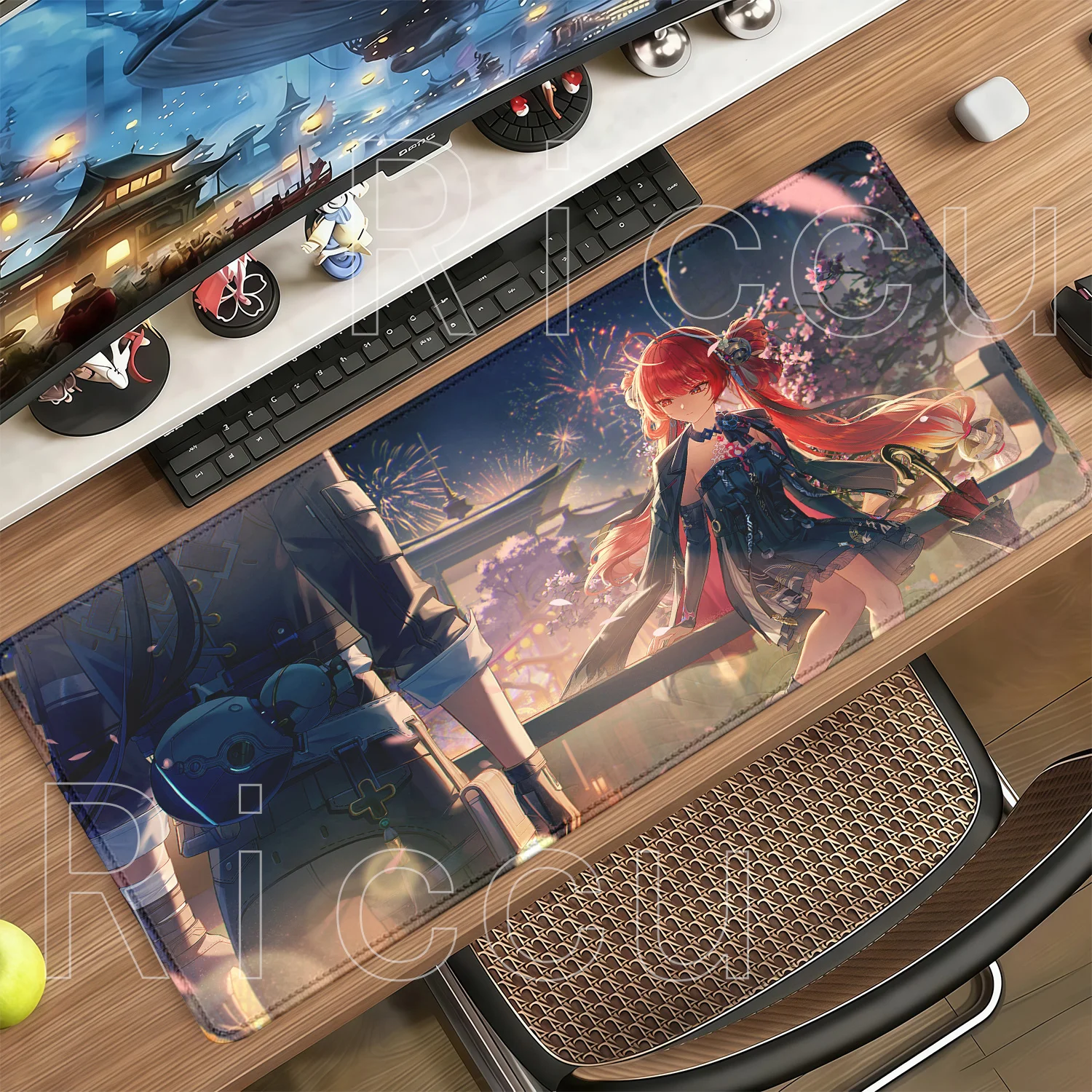 Suoming Wuthering Waves WuWa Mousepad HD Printing PC Gaming Office Accessorie Mouse Pad Non-Slip Base ESports Keyboard Desk Mat