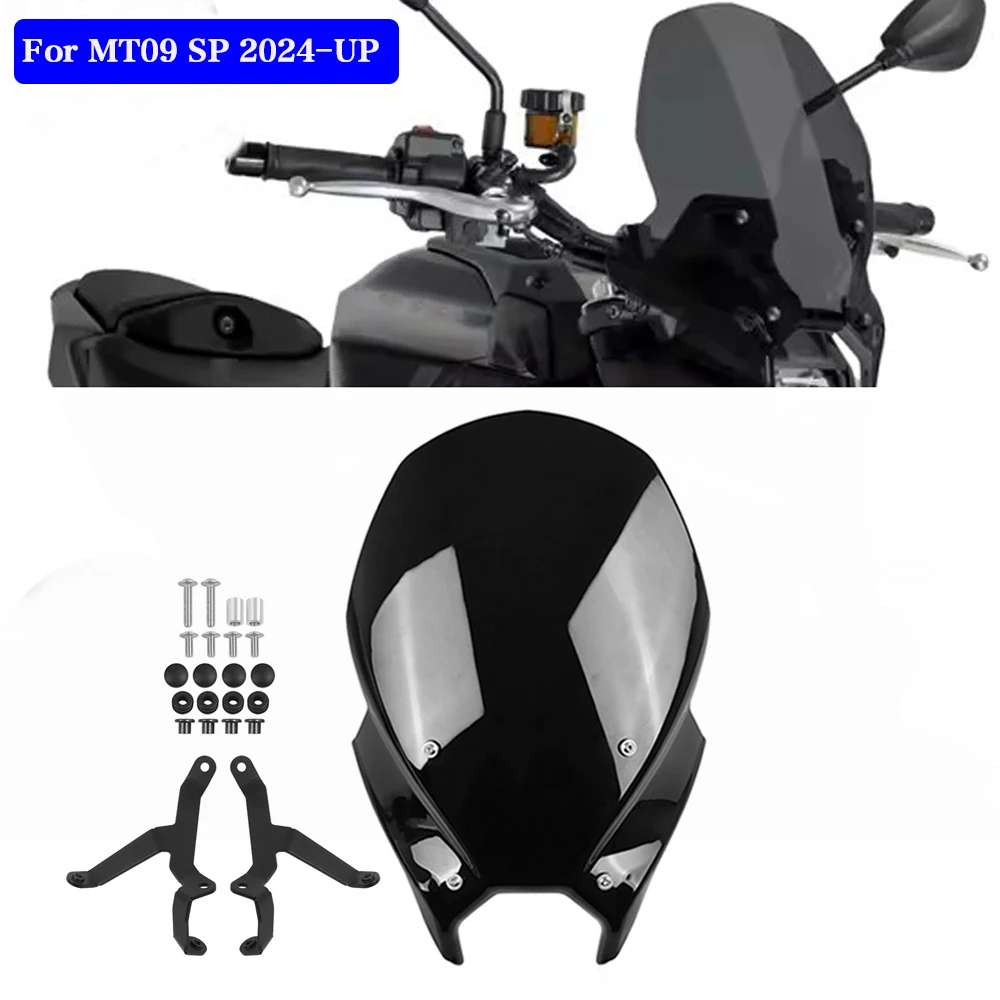 For Yamaha MT09 SP MT-09 MT 09 2024-UP Touring Windshield Windscreen Bracket Kits Wind Screen Visor Deflector Fairing Shield