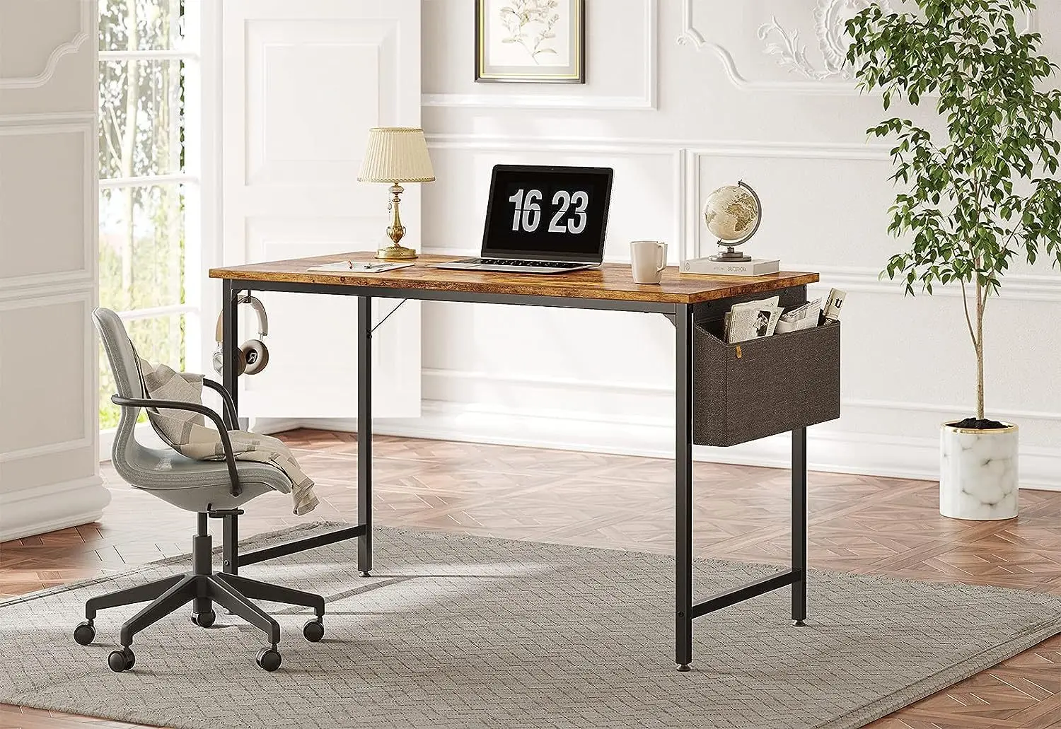 

Office furniture, learning computer desk, small desk, iron and wood combined with modern