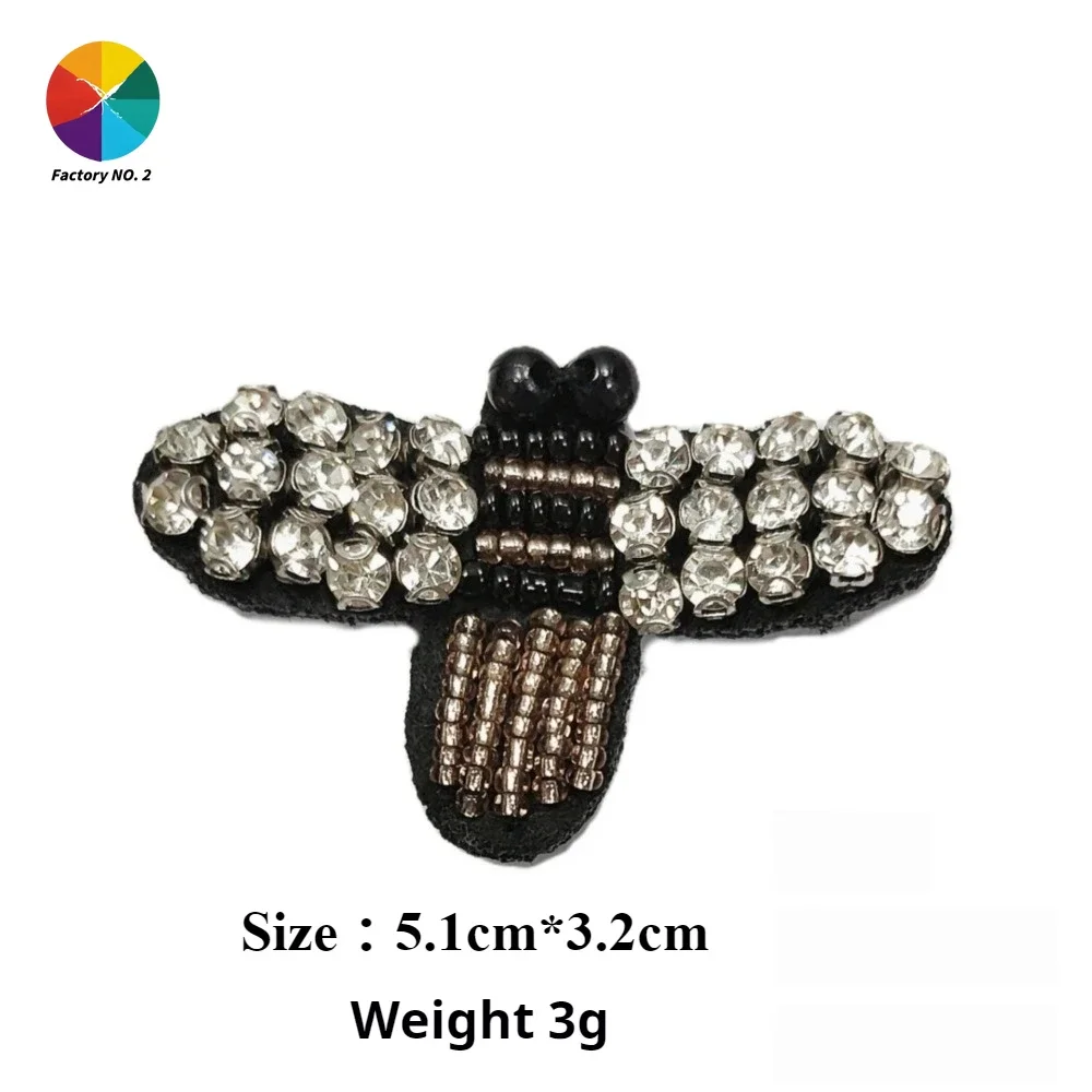 الشركة المصنعة الخرز أحجار الراين DIY الحشرات النحل اليعسوب الماس الزهور ملصقات القماش، القبعات أكياس الأحذية الجوارب الزخرفية #5