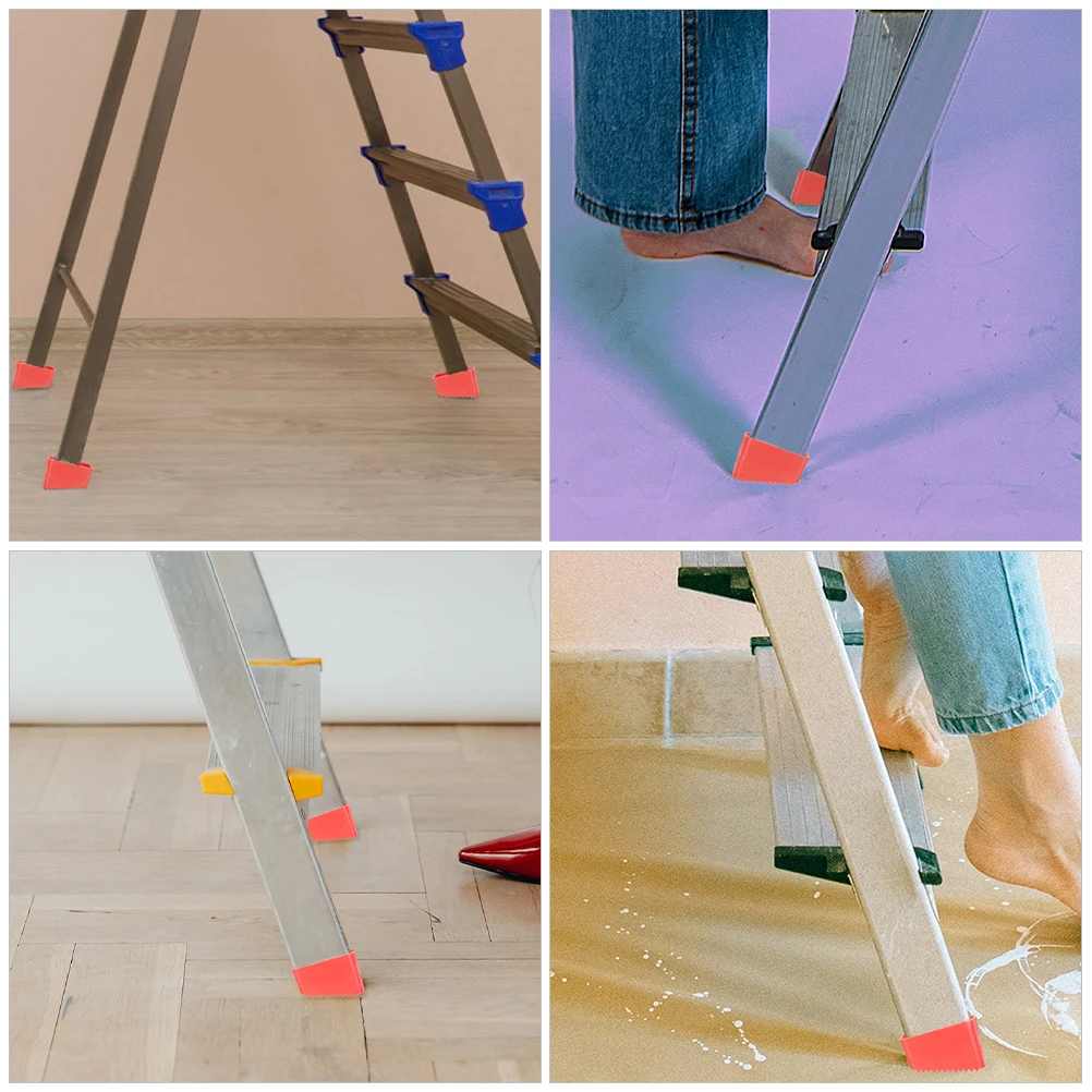 2Pcs Rote Leiter Füße Abdeckungen Gummi Boden Protektoren Hause Im Freien Robuste Verdickte Anti Slip Pads Bau Werkzeuge