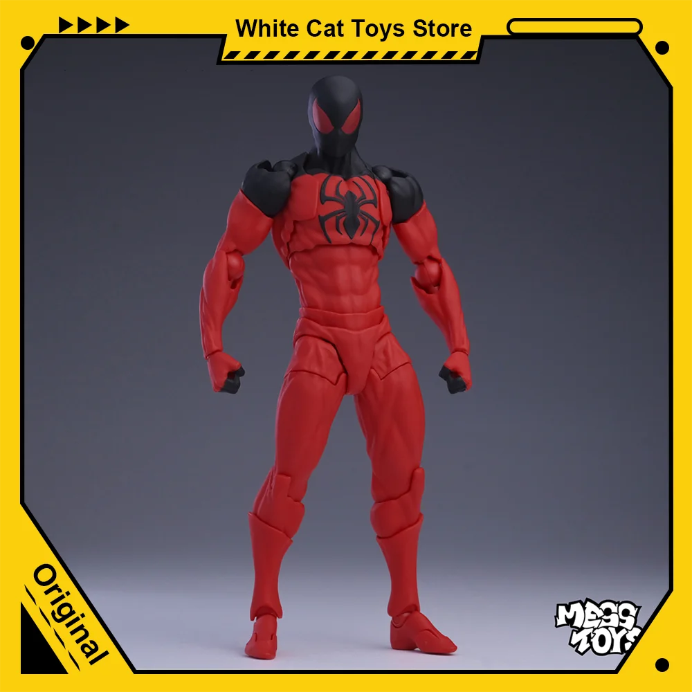 

MESS TOYS Человек-паук Экшн-кукла Черный сосед Симбиоз Человек-паук Персонаж Ct Игрушка Черный Красный Подвижные суставы Аниме Модель Подарок