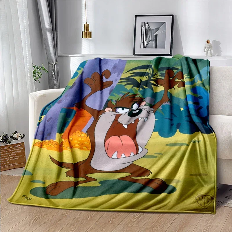 Funny cartoon-TAZ-M-MAN-anime Throws Blanket Sofa Home Hiking Picnic Beds Fashion Kids Super Soft Flannel Blanket birthday gift