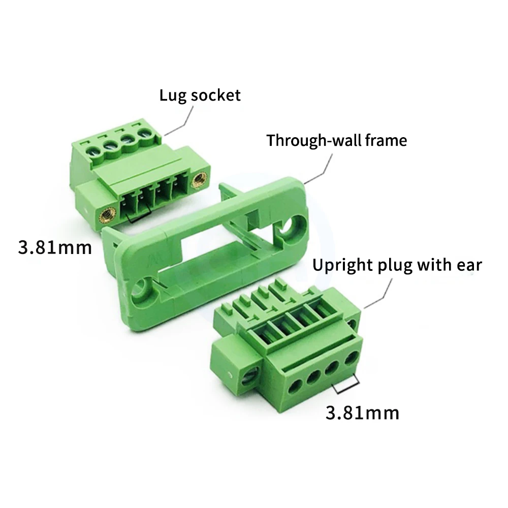 (5 pcs) 15EDGWC 3.81mm Plug-in Terminal Block KF 2EDGWC 15EDGKA/PM Upright KA Plug with Flange Retaining Frame 2-24Pin
