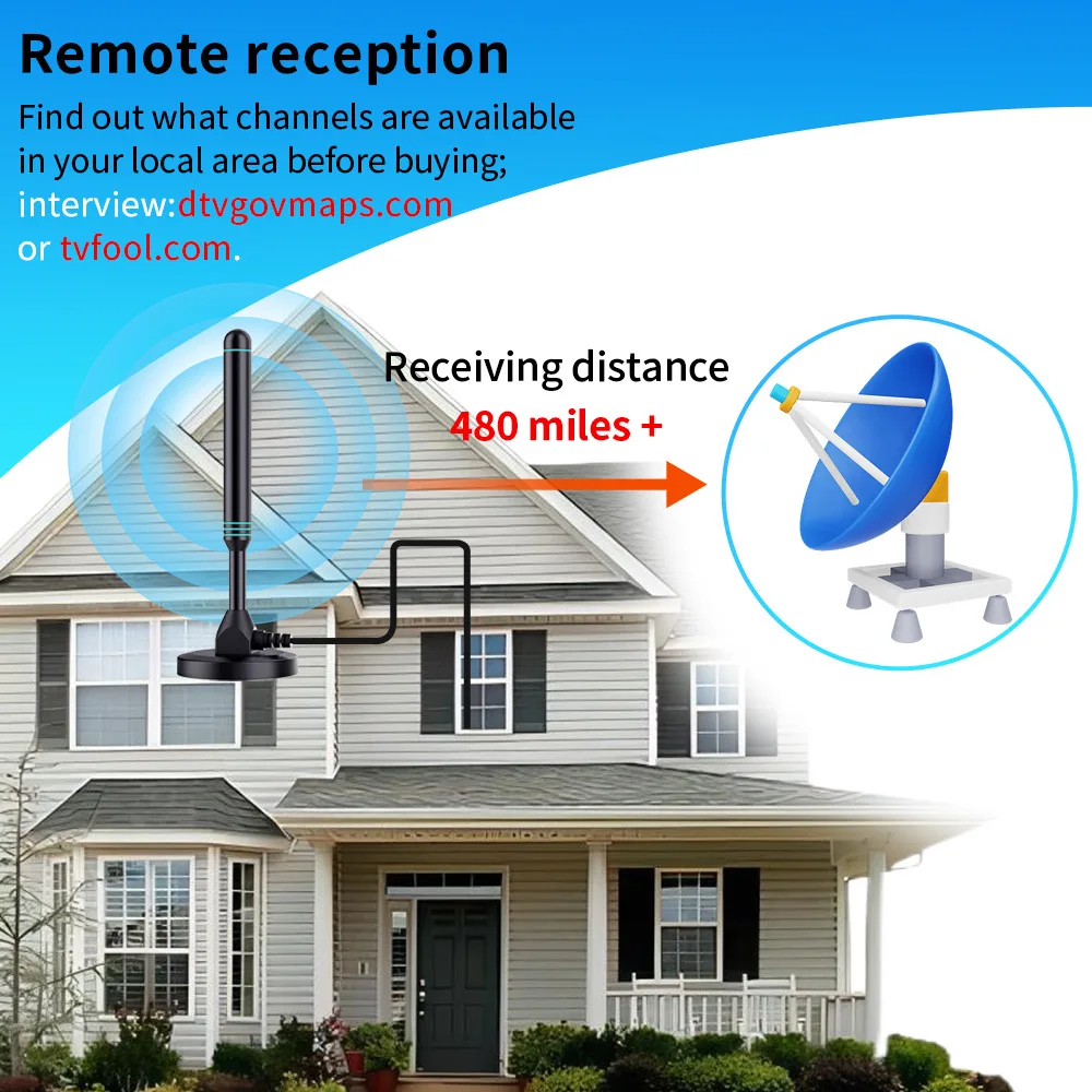 DTMB Suction Cup TV Antenna Indoor HD Digital TV Antenna HDTV Terrestrial Wave TV Antenna