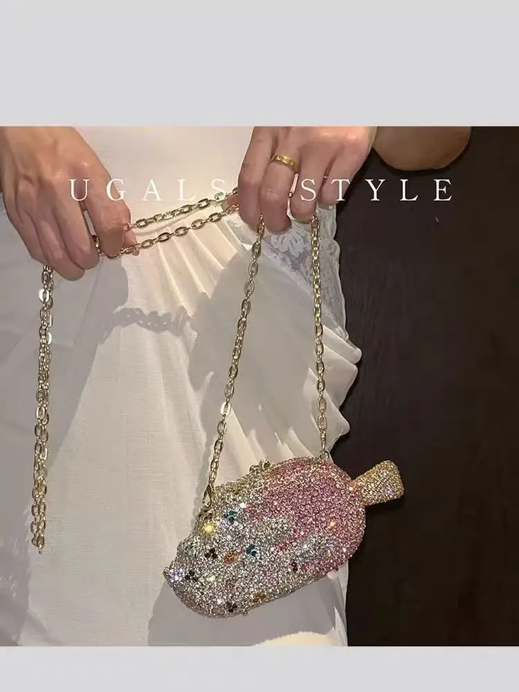 Ice Cream Shaped Clutch Purse Wedding Party Banquet Bag Glitter Rhinestones Diamond Evening Bag Women Crystal Cute Handbag view 2