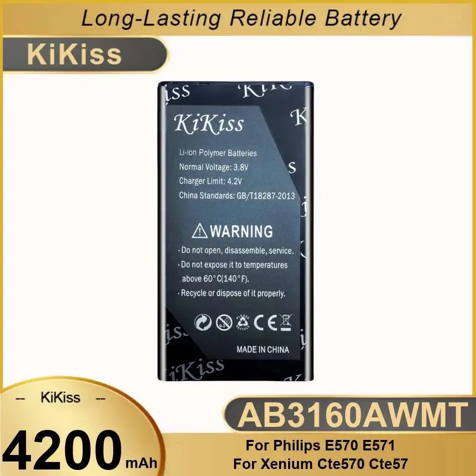 

Аккумулятор мобильного телефона AB3160AWMT 4200 мАч для Philips E570 E571 Xenium CTE570 CTE57 Smart