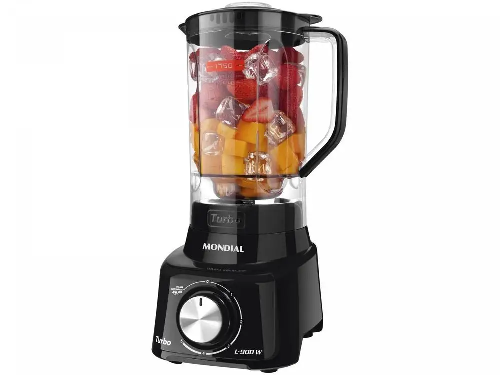 Liquidificador Mondial Turbo L-900 FB com Filtro 5 Velocidades 900W Preto - 220V