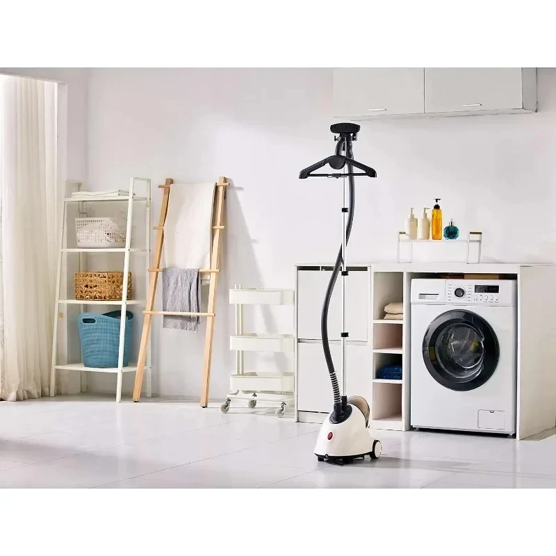 Vertical Garment Steamer with Wheels for Easy Mobility 1.8L Water Tank Adjustable Storage Rod