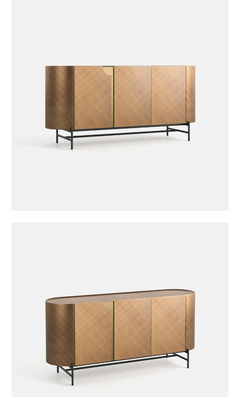 Modern minimalist champagne living room storage chest of drawers