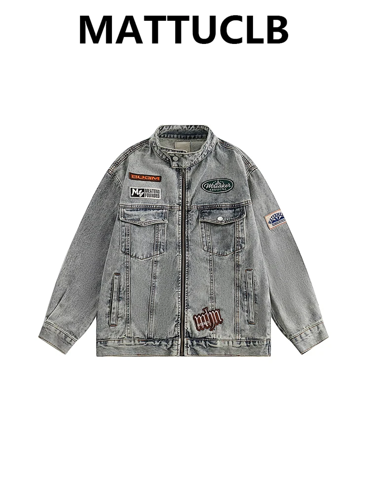 

Осень-зима 202, женское японское джинсовое пальто на молнии, ковбойская куртка Tomboy, 2000-е годы, Y2k Racer, верхняя одежда, оверсайз, Harajuku, гранж-панк