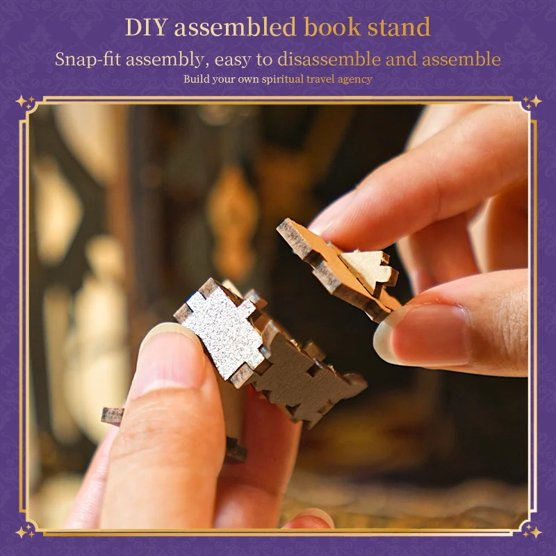 مجموعة مكعبات بناء خشبية من الأكاديمية السحرية، مجموعة نماذج DIY لوكالة السفر للعقل، رف الكتب، ديكور هدية عيد الميلاد والكريسماس
