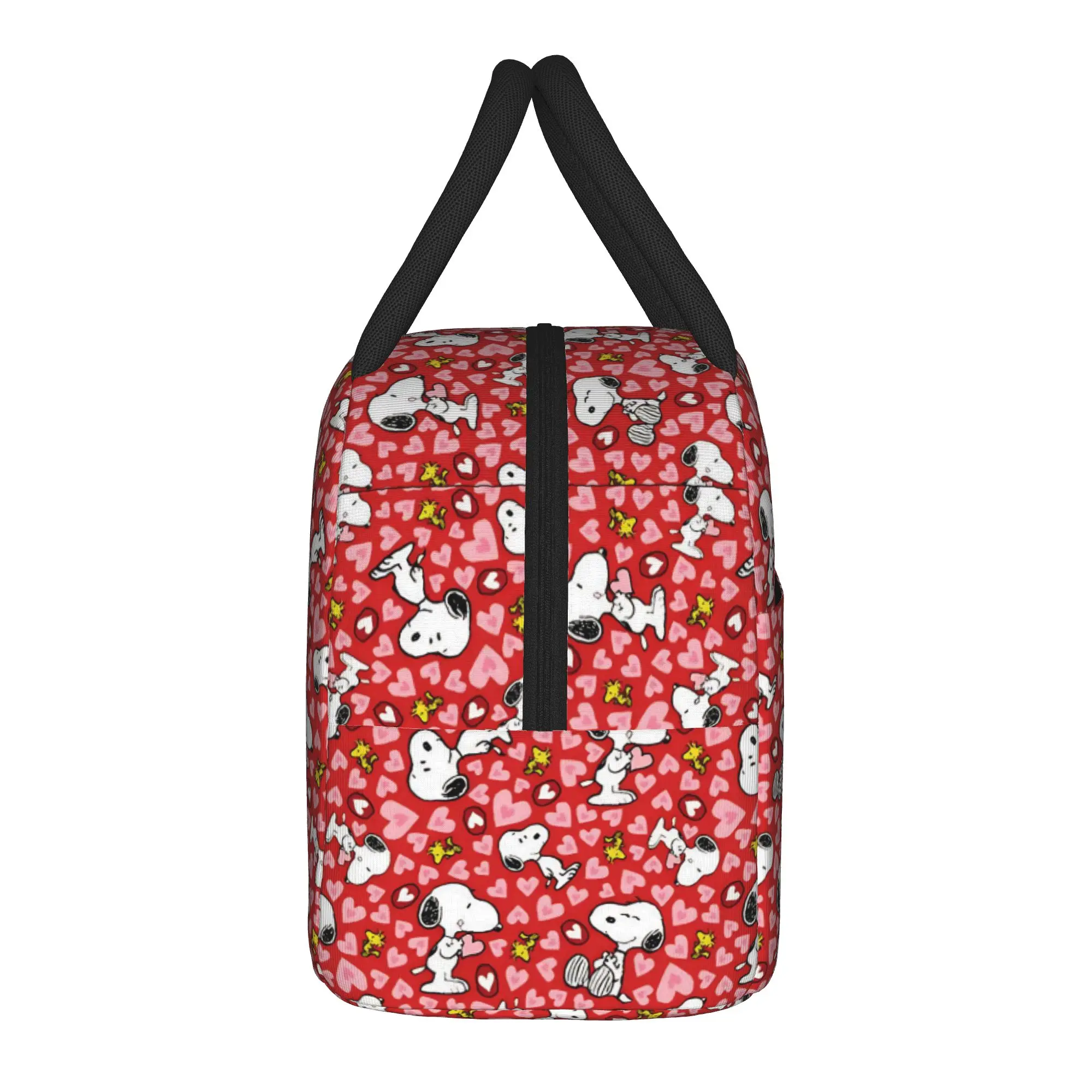 Cartoon Cute S-Snoopys Insulated Lunch Bags Portable  Meal Container Thermal Bag Tote Lunch Box Work  Travel Men Women