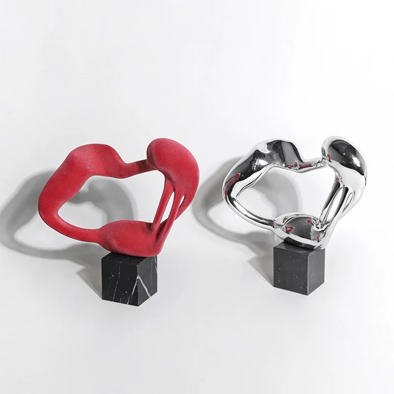 

Desktop Modern Small Mirror Polished Art Crafts Office Library Electroplated Resin Abstract Sculpture