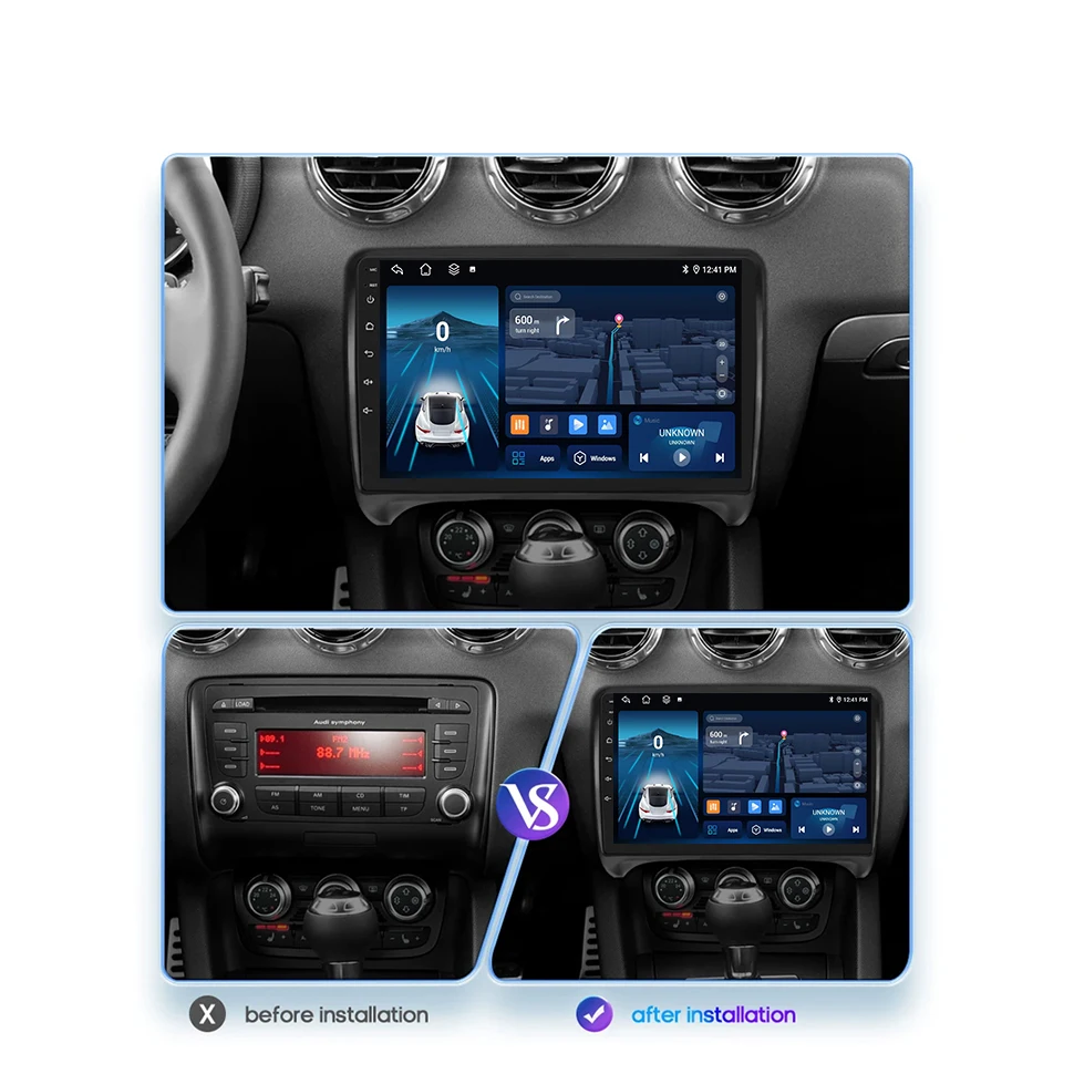 2 Din Android Auto Radio de coche Audio estéreo Carplay para Audi TT MK2 8J 2006-2014 coche 4G reproductor de vídeo Multimedia GPS Autoradio BT