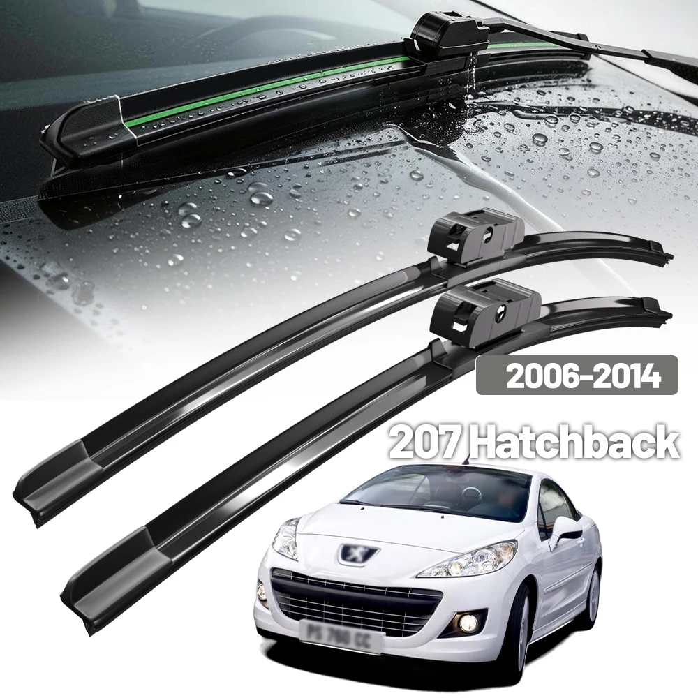 Wiper LHD Frontwischerblätter für Peugeot 207 Schrägheck 2006–2014, Windschutzscheibe, Frontscheibe, Zubehör, 26 Zoll + 17 Zoll