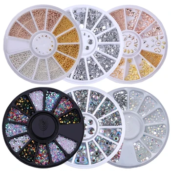 Gemengde kleur nagelkunst glitter strass kristal edelstenen sieraden kraal manicure decoratie accessoires nagelbenodigdheden voor professionals