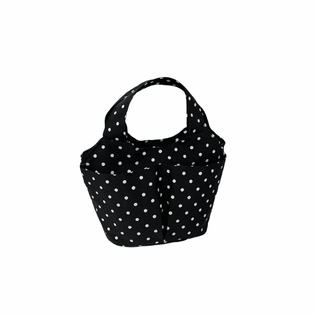 

Fashion Lightweight Polka Dot Tote Bag Sweet Style Casual Soft Padded Handbag Large Capacity Versatile Top-handle Bag Shopping