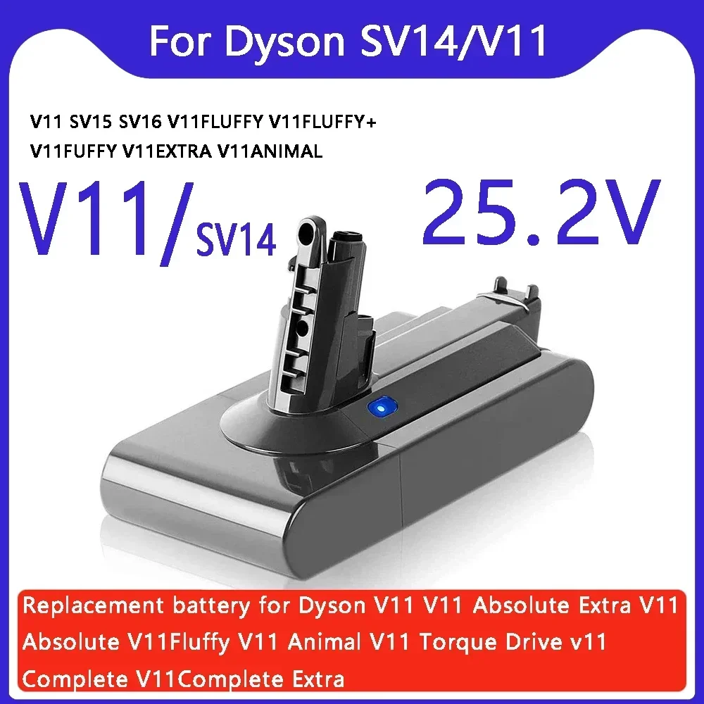 

2026 для Dyson V11 25,2 В 12800 мАч SV14 аккумулятор литий-ионный пылесос перезаряжаемая батарея Absolute V11 Animal