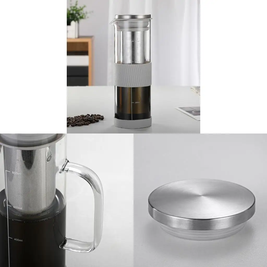 F19B Portable Cold Brew Coffee Machine 800ml Capacity Cold Brew Coffee Pots Heat Resistant Glass Coffee Making Carafes
