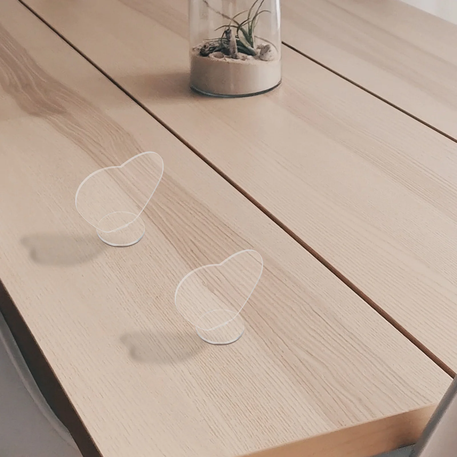 

5Pcs Heart Shaped Acrylic Display Stand Creative Transparent Desktop Ornament Clear Picture Holder Multi-Functional Display