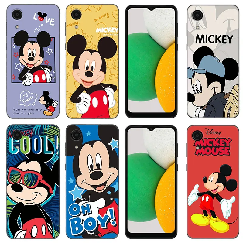 Cute M-Mickey Mouse Phone Case For Samsung Galaxy A01 A03 Core A04 E A02 A05 A10 A20 A21 A30 A50 S A6 A8 + A7 2018 Black Cover