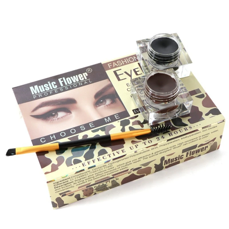 Matte Eyeliner Eyebrow Cream Gel Waterproof Long Lasting Contouring Brown Black Brow Cream Wild Eyes Brow liner Cream With Brush