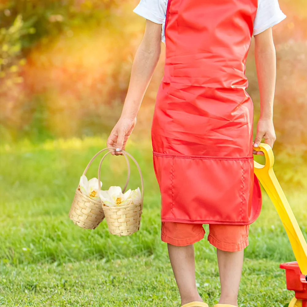 

6Pcs Woven Bamboo Flower Baskets Mini Handwoven Storage Basket for Picnic Party Favor Rustic Decorative Miniature Basket