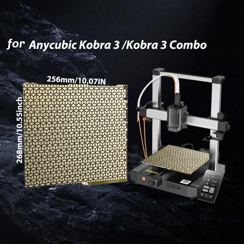 For Anycubic Kobra3 Combo Build Plate 256X268mm PEI Spring Steel Sheet For Anycubic Kobra 3 Build Plate 3D Printer Part