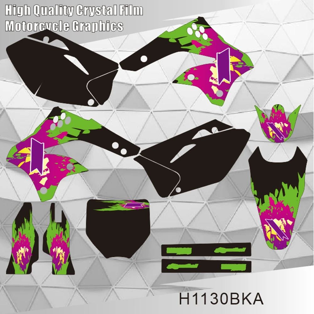 カワサキ-kxf-450-kx-450f-2006-2007-2008-グラフィックスデカールステッカーオートバイ背景-h1130bka