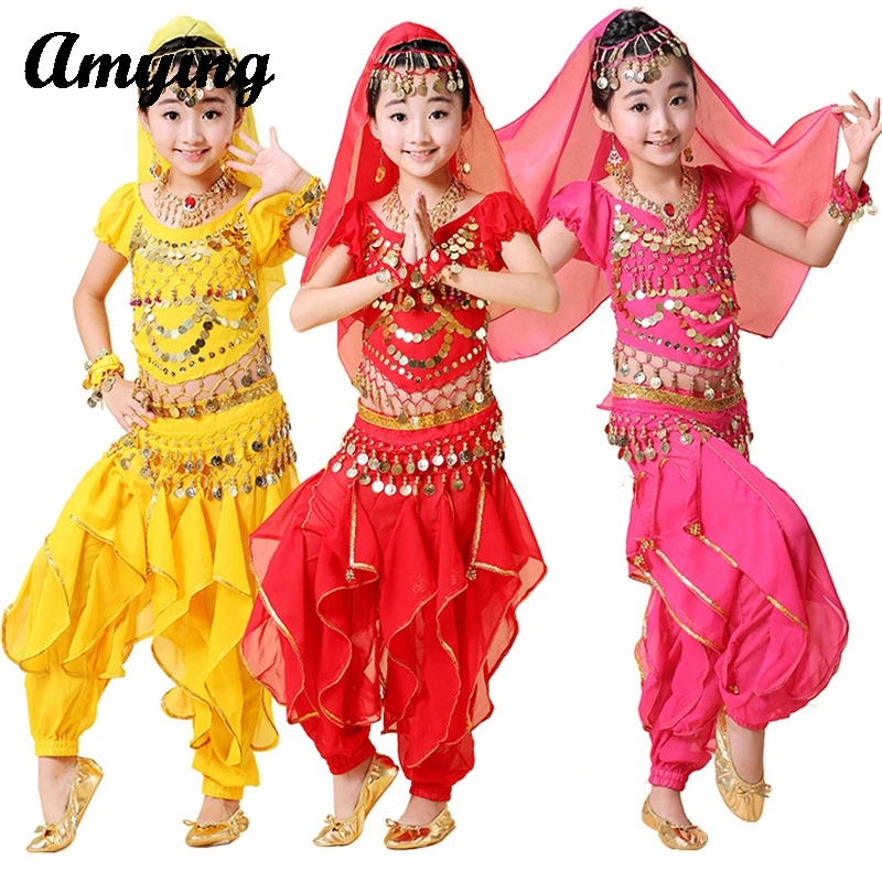 

Children's Belly Dance Costume Set Girls Indian Dance Performance Clothing Arabic Belly Dance Practice Training Outfit