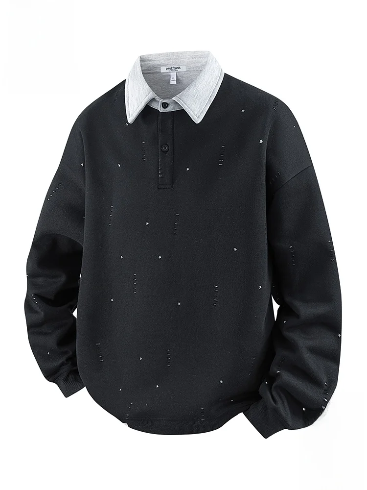 

PaulFrank Loose Fit Ne Sweatirt for Men Trendy Casual Autumn Wear Comfortable Polyester Long Sve Hoodie