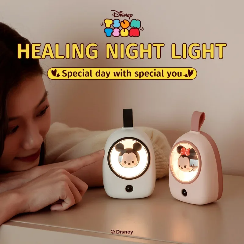 

Disney Led Intelligent Charging Mickey Mouse Minnie Pooh Bear Cartoon Bedroom Intelligent Human Body Induction Night Light Gift