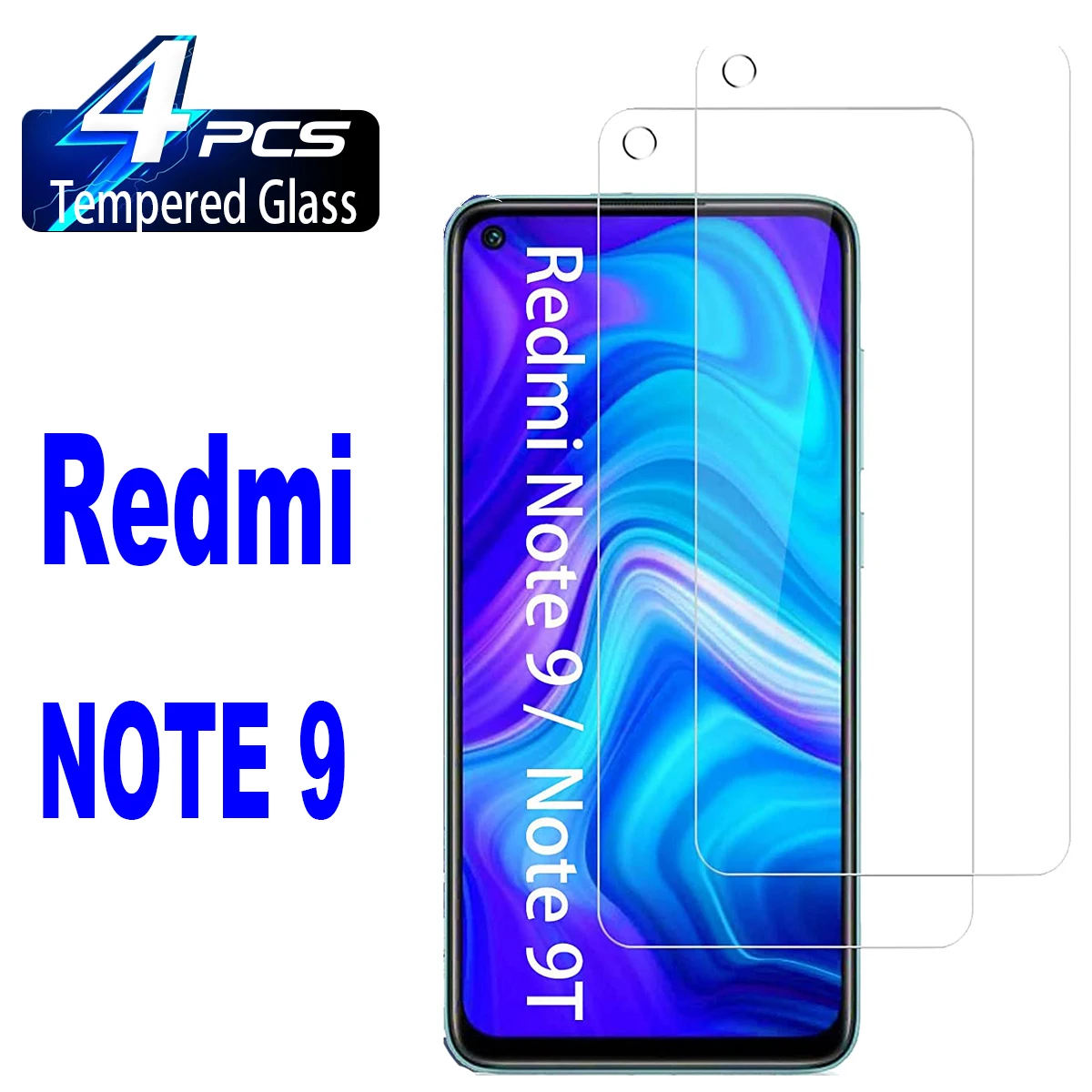 

Закаленное защитное стекло 9H для Xiaomi Redmi Note 9 5G 2/4Pcs HD