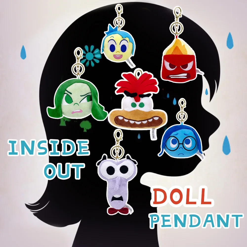 De Dentro Para Fora 2 Anime Plush Toy Keychain, Pingente, Alegria, Fofos, Raiva, Medo, Figuras de Nojo, Casal, Mochila, Presentes Infantis