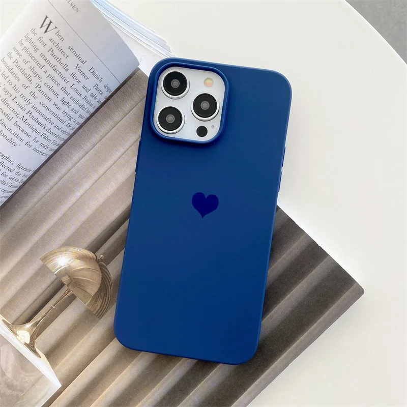 Luxury Simple Candy Color Love Heart Phone Case For Iphone 16 15 11 12 13 14 Pro Max 14 15 16 Plus Silicone Soft TPU Back Cover