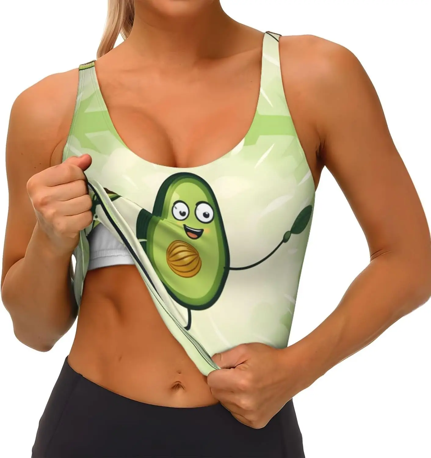Gilet de sport pour femmes, impression de corde d'avocat, pour Yoga, entraînement, Fitness, décontracté, sans manches, pour filles athlétiques, noir, petit