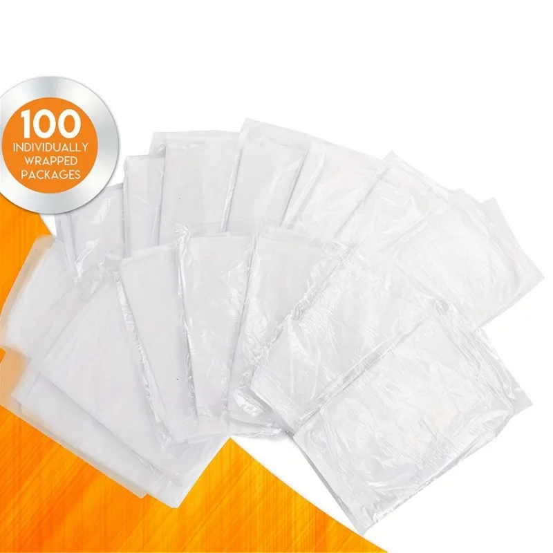 100pcs Disposable White Plastic Aprons Waterproof And Stain Resistant Apron For Cooking Painting Restaurant  Kitchen Accessories