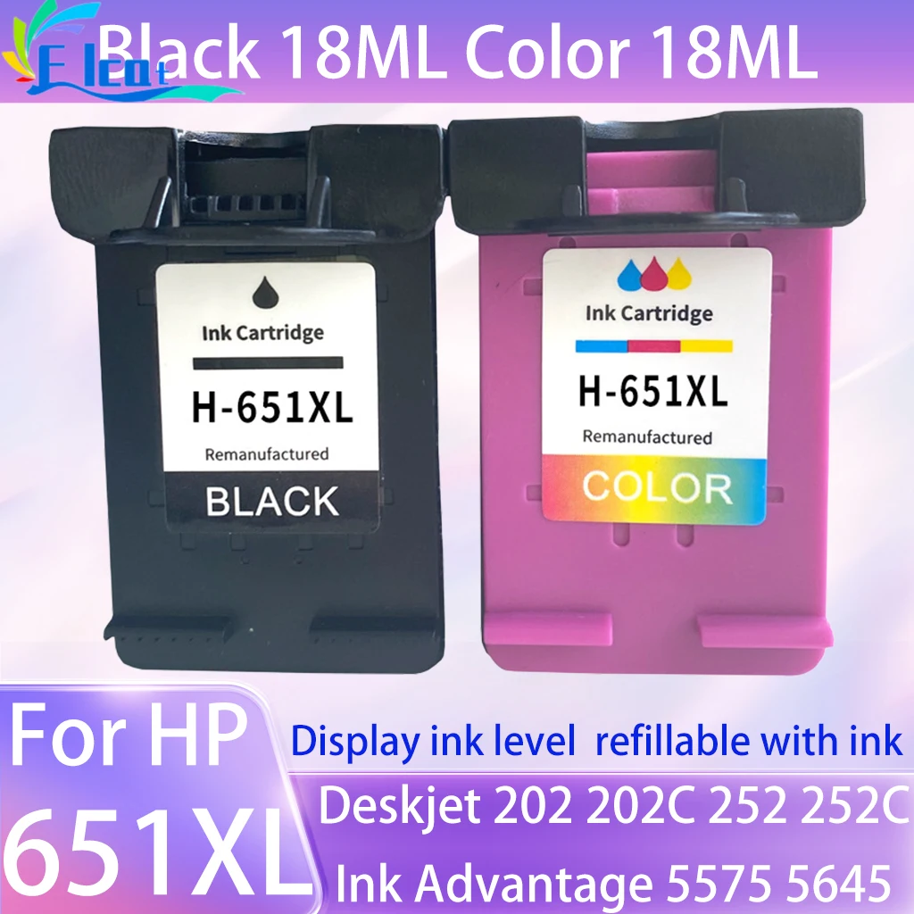 

Восстановленный картридж для HP 651XL, для HP651 651XL, для HP DeskJet 2022, 202C 252, 252C 5575 5645, чернильный картридж для принтера