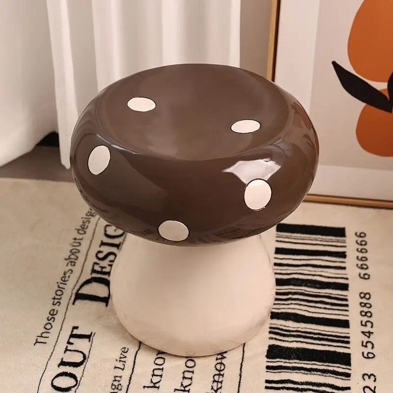 Modern Simple Mushroom Cartoon Shape Stool Floor Decoration Gift Home Bedroom Living Room Shoes Replace Stool Ottomans Furniture