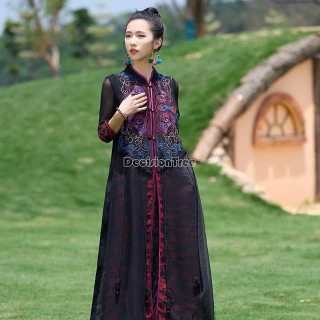 2025 fashionable embroidery patchwork qipao daily improved chinese ethnic style qipao vintage modern elegant temperament dress