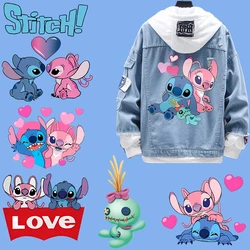 10pcs/set Disney Lilo&stitch Clothes Sticker Clothing Patches Iron on Patch T Shirt Pants Applique Hot Transfer Sticker