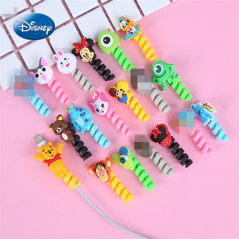 100pcs/lot Disney Spiral Cord Holder Cable Winder USB Cable Earphone Protector Charging line saver For iphone Android