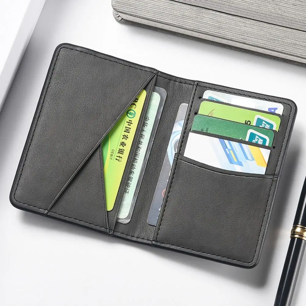 

Fashion Design Korean Style Retro Card Bag Solid Color Multiple Card Slots Mini Wallet Wallet PU Business Card Holder Travel