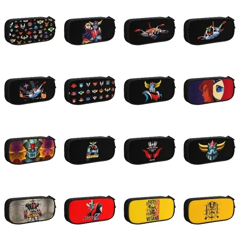 

Ufo Robot Logo Goldorak Grendizer Mazinger Z Pen Case Stationery Bag Pouch Holder Box Organizer for Teens Girls Adults Student